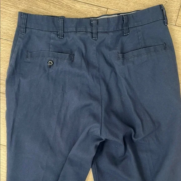 Navy Chinos Straight Leg Durable Work Pants - Picture 4 of 6